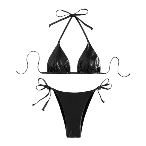 Pleather black bikini size small, medium, or large - Picture 1 of 3